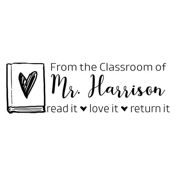 Impression of Square From the Classroom Of Custom Book Embosser with Hearts