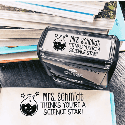 Cute Science Star Grading Teacher Stamp - alternate view