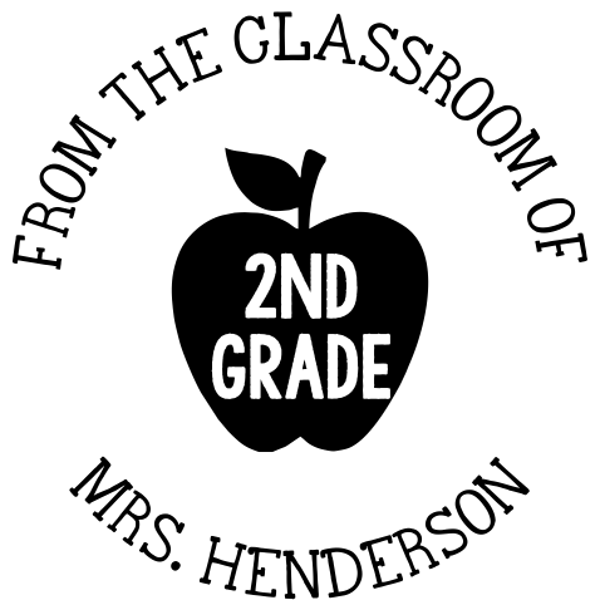 Apple Grade 'From the Classroom of' Teacher Stamp