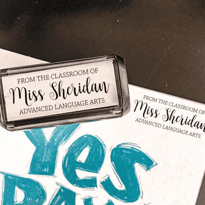 Custom Subject 'From the Classroom of' Teacher Stamp - alternate view