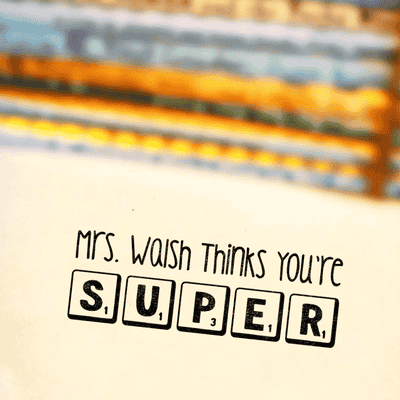 Custom Game Tile Inspired 'You're Super' Teacher Stamp - alternate view