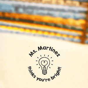 Cute Lightbulb 'You're Brilliant' Grading Stamp