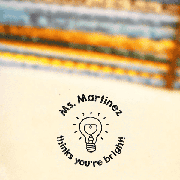 Cute Lightbulb 'You're Brilliant' Grading Stamp