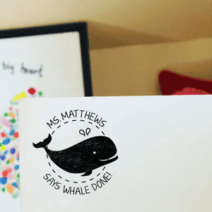 Round 'Whale Done!' Grading Stamp