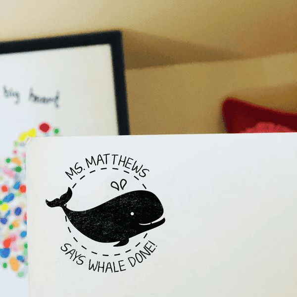 Round 'Whale Done!' Grading Stamp
