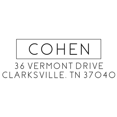 Cohen Address Stamp - alternate view