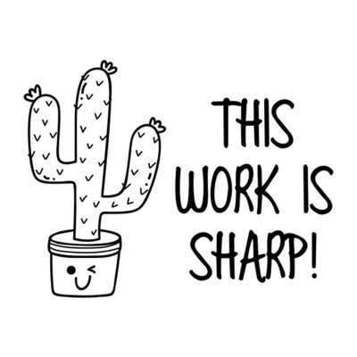Sharp Work Cactus Teacher Stamp