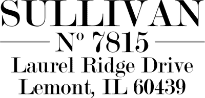 Traditional Serif Custom Address Stamp
