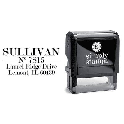 Traditional Serif Custom Address Stamp - alternate view
