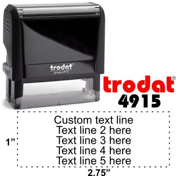 Trodat 4915 Custom 5 Line Text Stamp