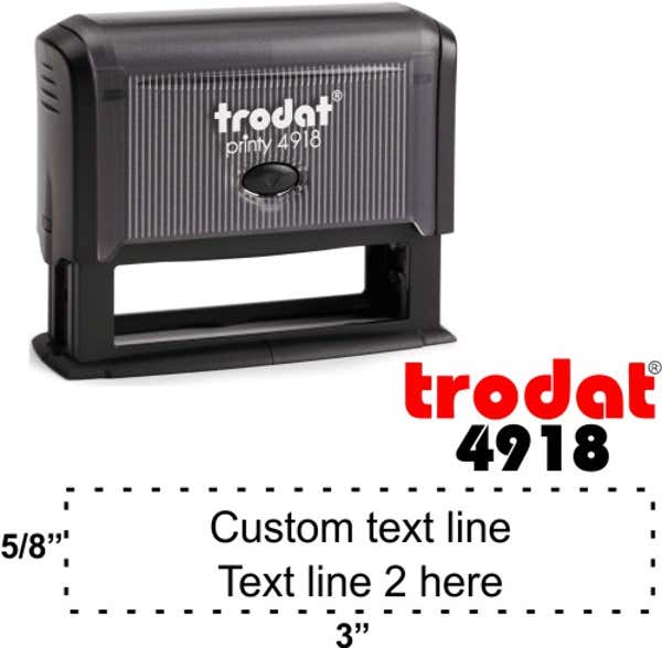 Trodat 4918 Wide Custom 2 Line Text Stamp