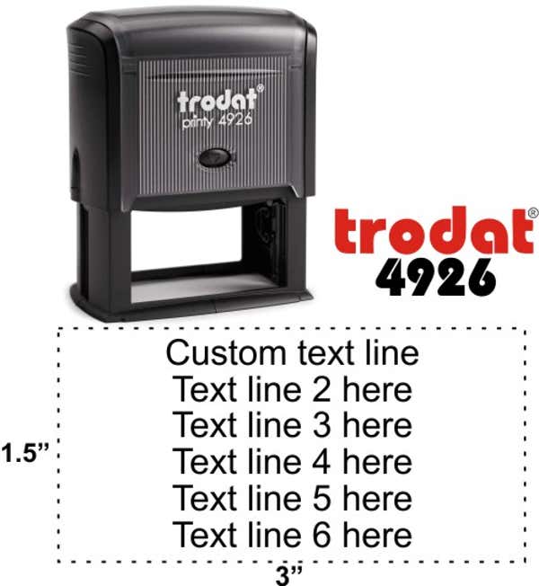 Trodat 4926 Large Custom 5 Line Text Stamp