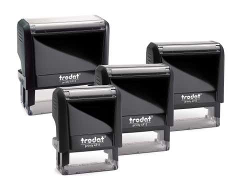 Rectangular Custom Self-Inking Stamp with Personalized Text, Logo, or Art by Trodat (Printy Series, Multiple Sizes & Colors)