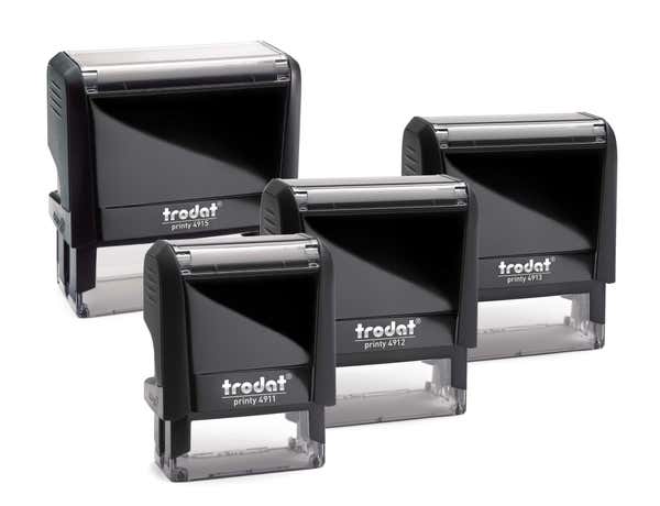 Rectangular Custom Self-Inking Stamp with Personalized Text, Logo, or Art by Trodat (Printy Series, Multiple Sizes & Colors)