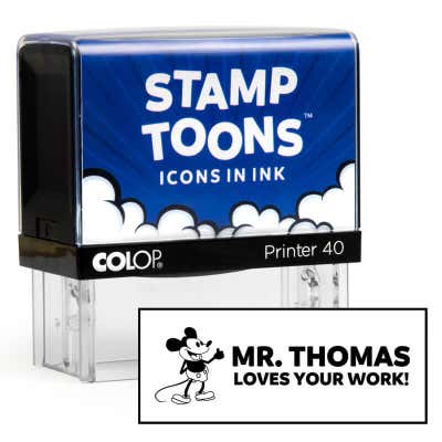 The impression made from the Dupont Brush Return Address Stamp on grey paper