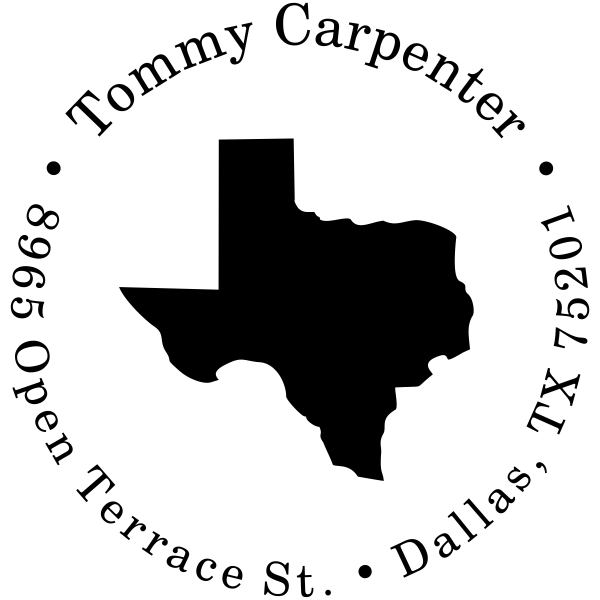 Texas Round Address State Address Stamp