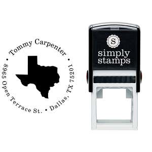 Texas Round Address Stamp Body and Design