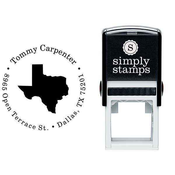 Texas Round Address Stamp Body and Design