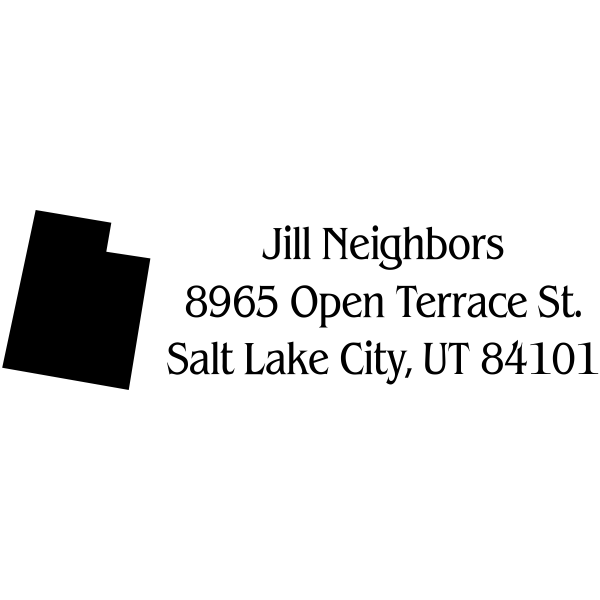 Utah Return Address Stamp State Stamp