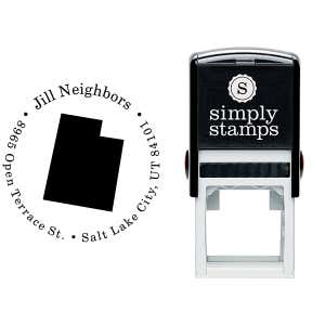 Utah Round Address Stamp Body and Design