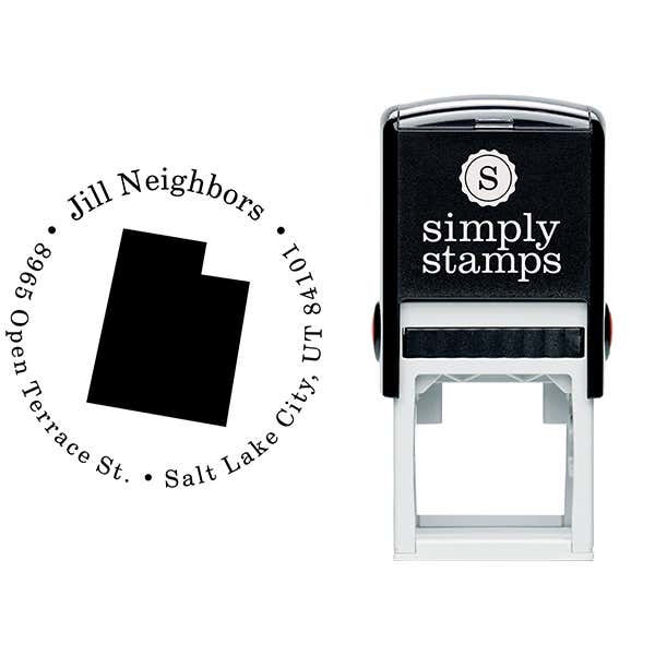 Utah Round Address Stamp Body and Design