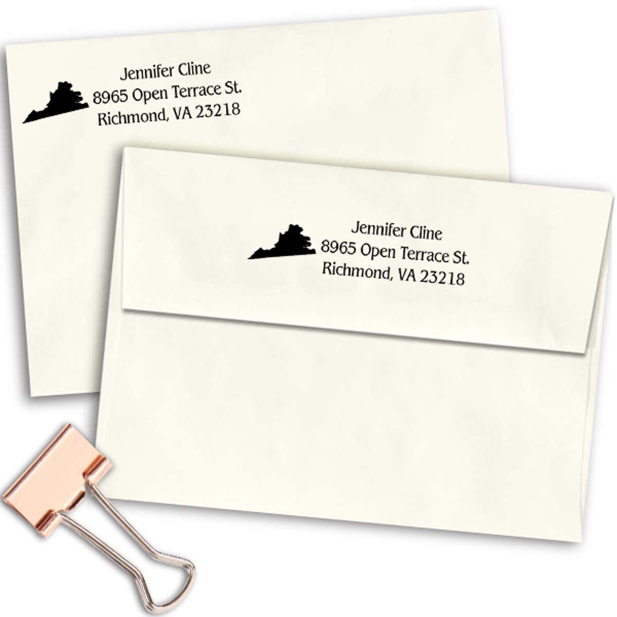 Virginia Return Address Stamp Imprint Example