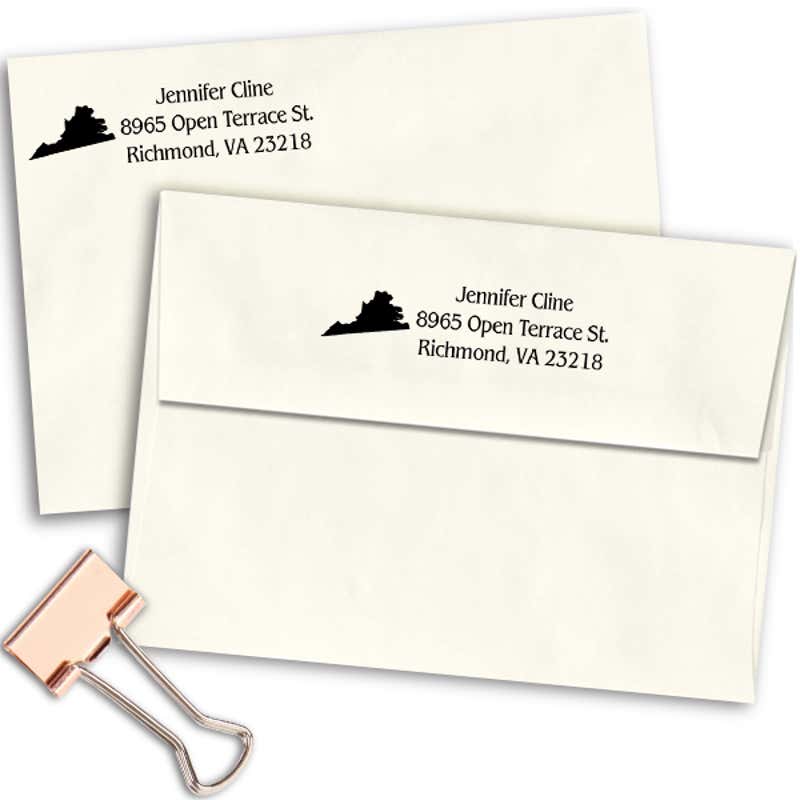 Virginia Return Address Stamp Imprint Example