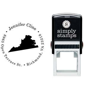 Virginia Round Address Stamp Body and Design