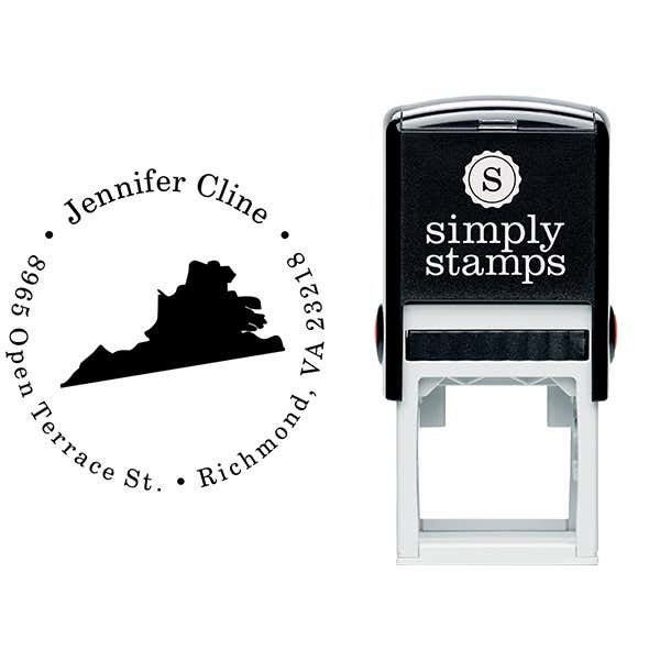 Virginia Round Address Stamp Body and Design