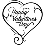 Happy Valentines Scroll Heart Craft Stamp