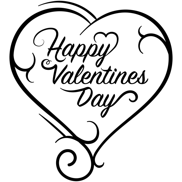 Happy Valentines Scroll Heart Craft Stamp