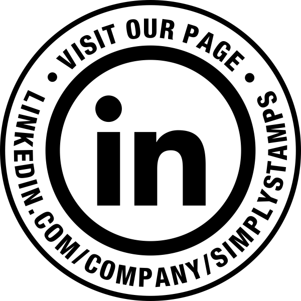 Visit Our Linked In Page URL Round Stamp