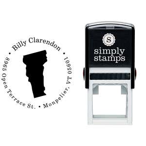 Vermont Round Address Stamp Body and Design