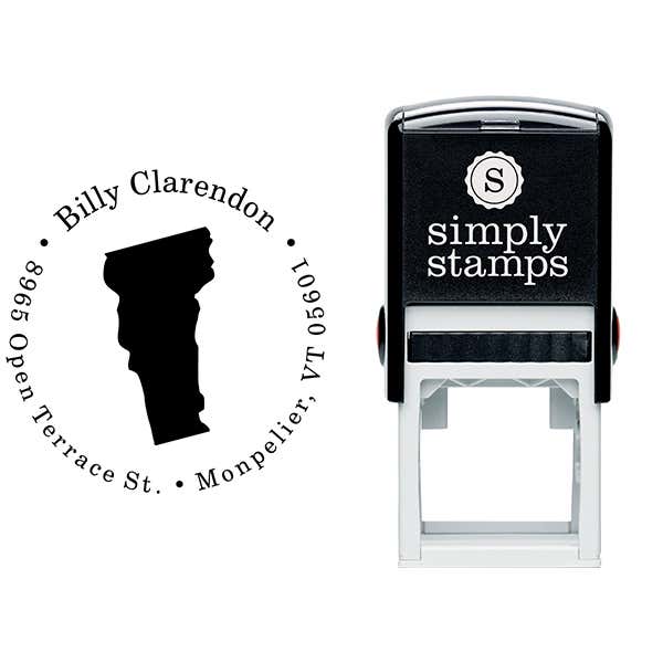 Vermont Round Address Stamp Body and Design