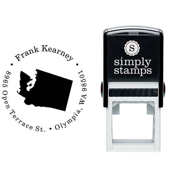 Washington Round Address Stamp Body and Design