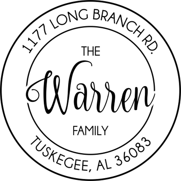 Warren Round Return Address Stamp