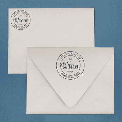 Warren Round Return Address Stamp - alternate view