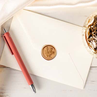 Gold Wax Seal Sticker, Rosemary Design - alternate view