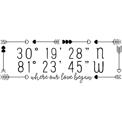 Custom Love Coordinates Craft Stamp