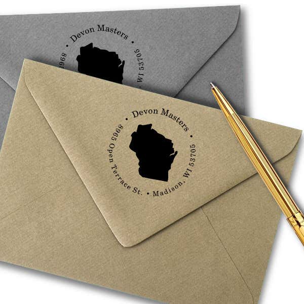 Wisconsin Round Address Stamp Imprint Example