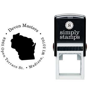 Wisconsin Round Address Stamp Body and Design