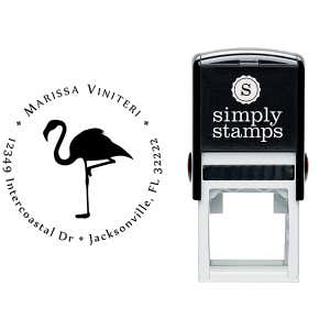 Flamingo Return Address Stamp Body and Design