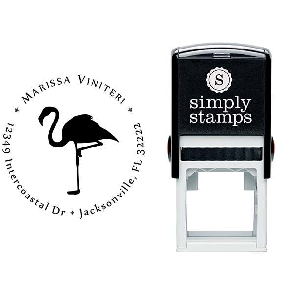 Flamingo Return Address Stamp Body and Design