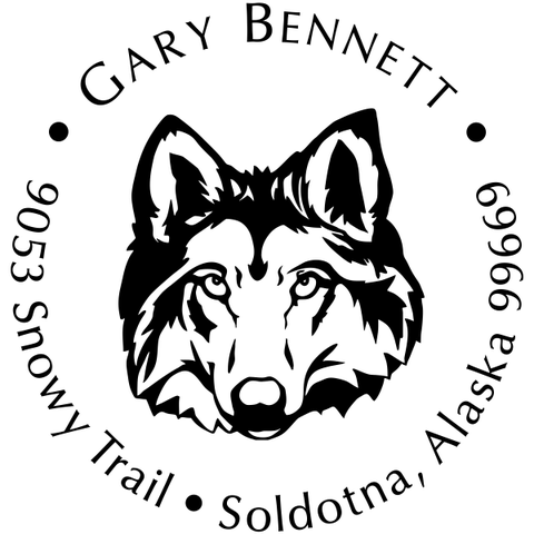 Wolf Face Return Address Stamp