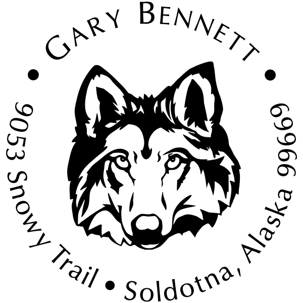 Wolf Face Return Address Stamp