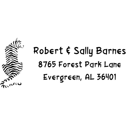 Lounging Tiger Return Address Stamp