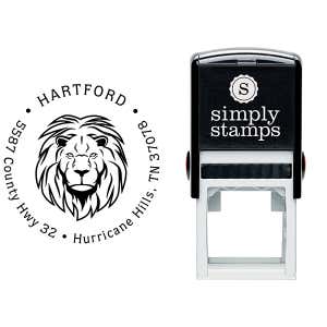 Lion Head Return Address Stamp Body and Design