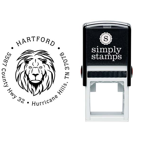 Lion Head Return Address Stamp Body and Design