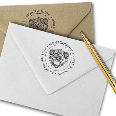 Funky Monkey Head Return Address Stamp - alternate view