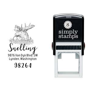 Moose Return Address Stamp Body and Design